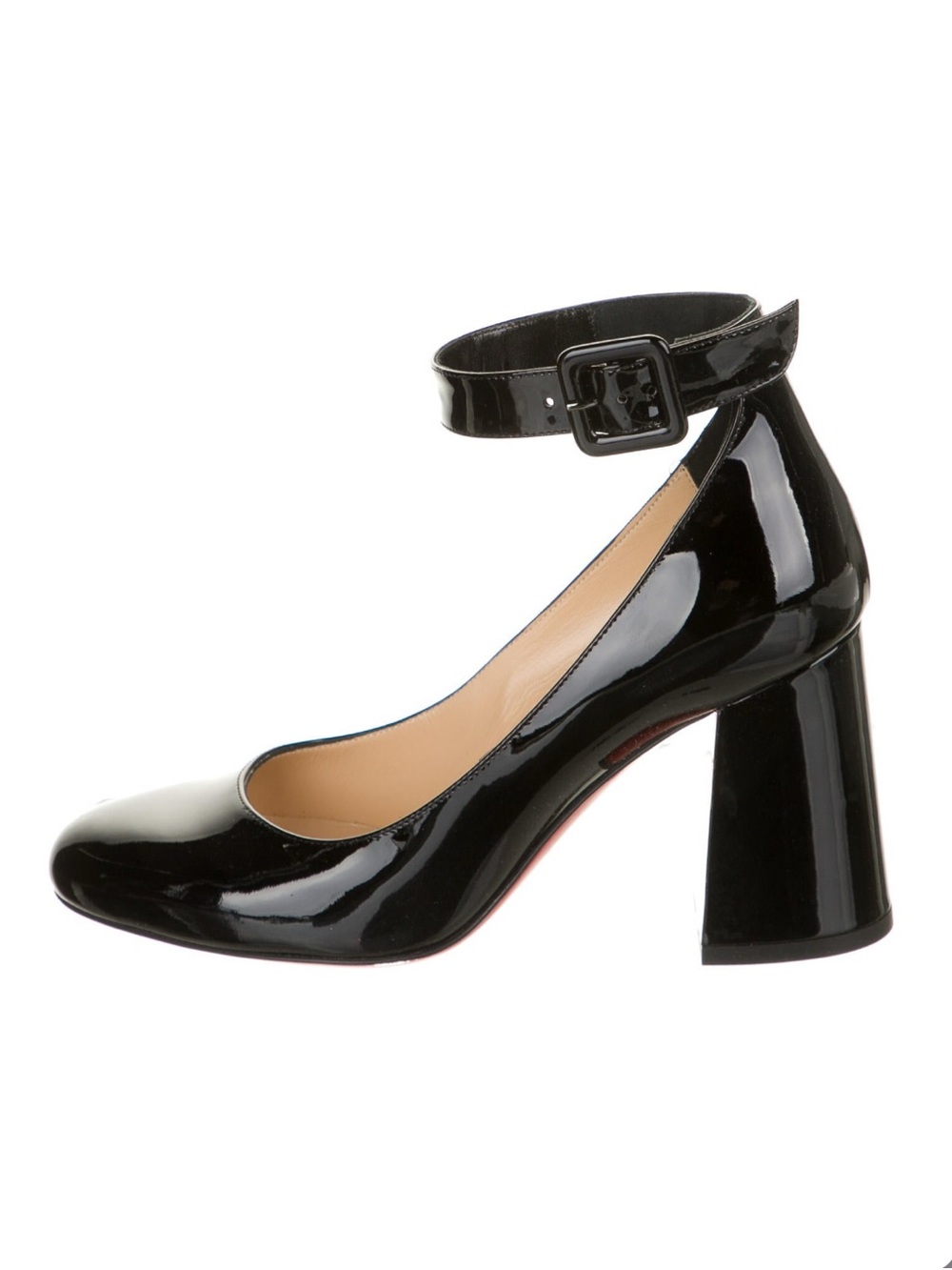 Christian Louboutin SOVAL 85 PATENT BK01 Black Maryjane Pumps - Picture 1 of 13
